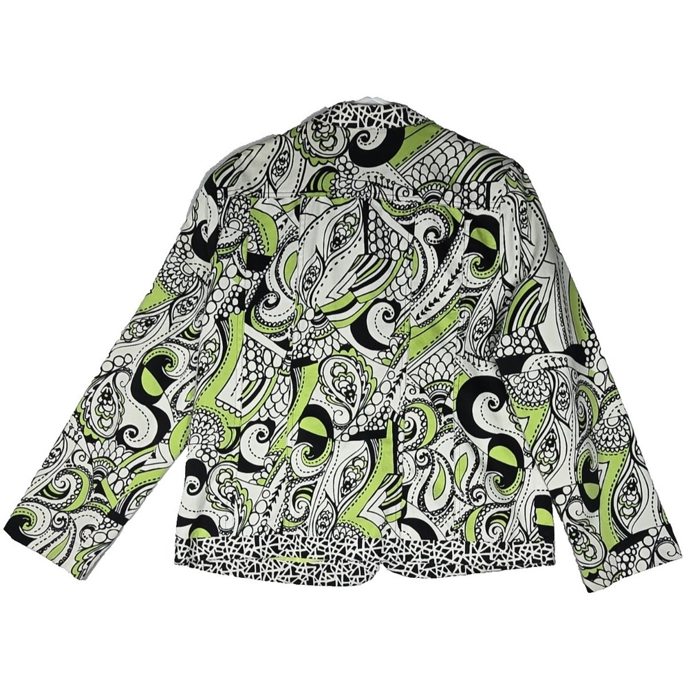 Birch Hill Womens Blazer Open Front Multicolor 3/4 Sleeve Abstract Paisley Large - Picture 2 of 13